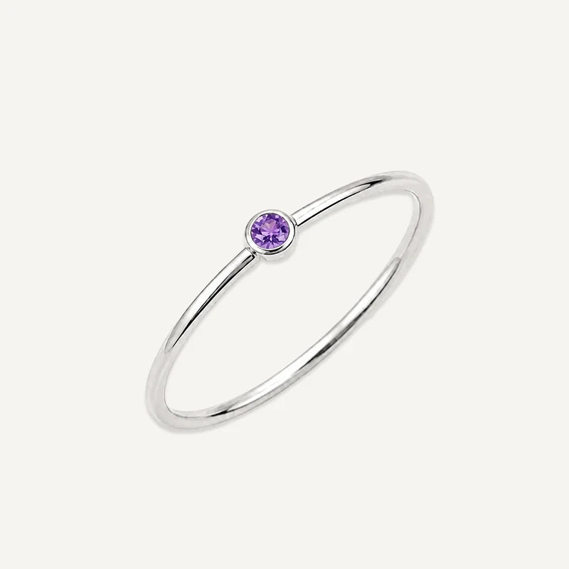 Schmaler Geburtsstein Ring