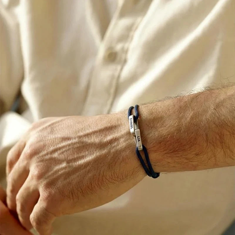 Herrenarmband mit 2 gravierten Namen