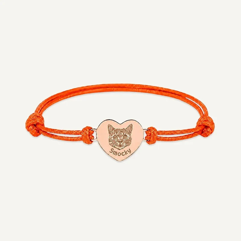 Armband mit Tierporträt graviert und Name