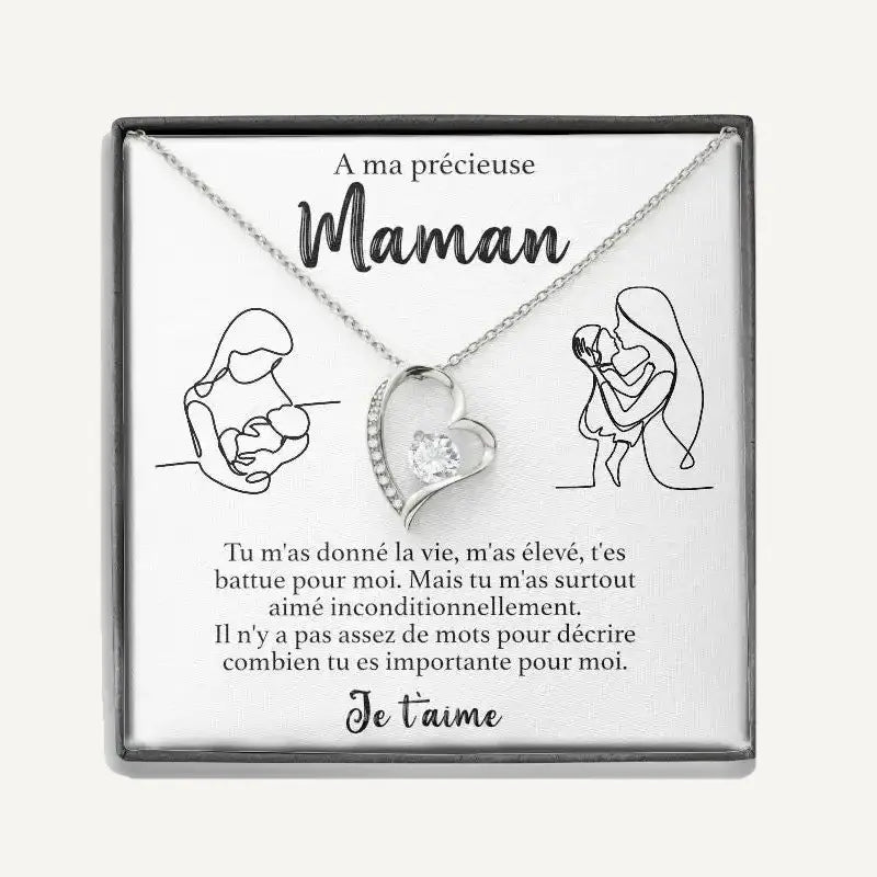 Herzkette für Mama mit funkelnden Steinen