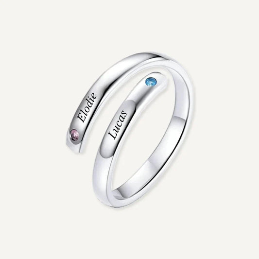 Ring mit 2 Namen aus 925 Sterlingsilber