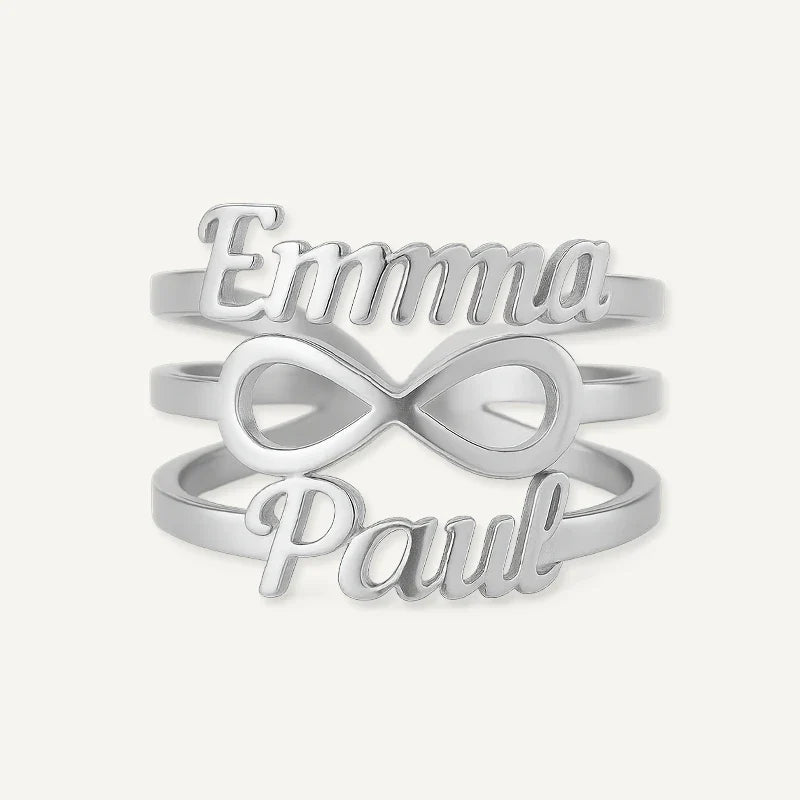 Unendlichkeit Ring mit 2 Namen