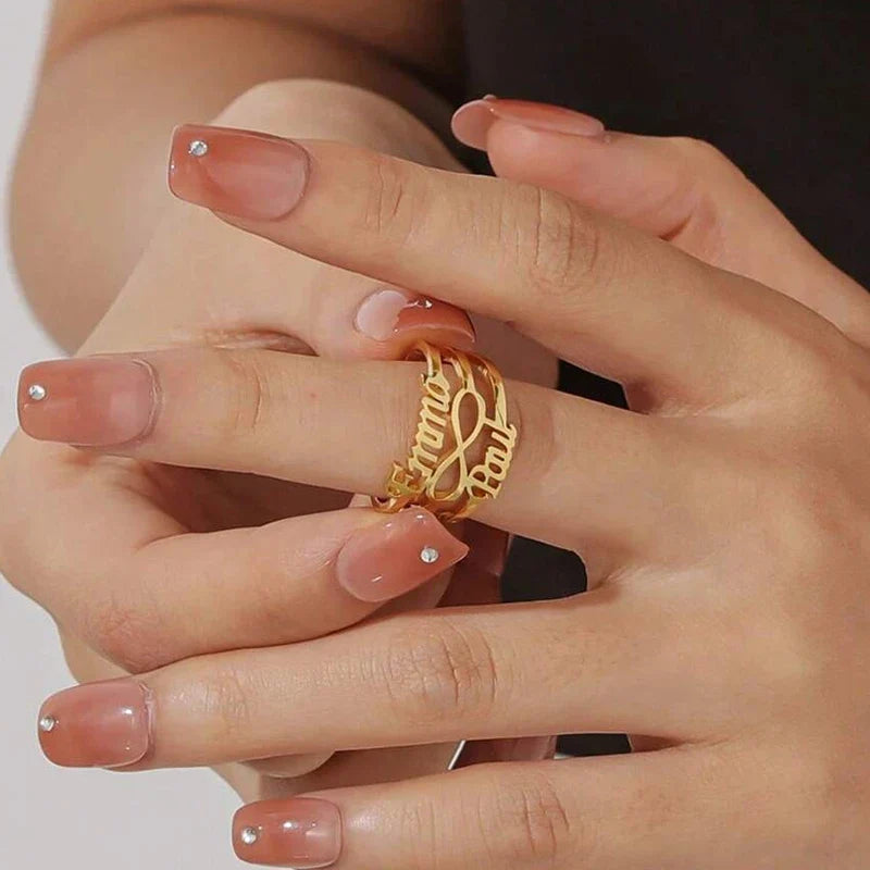Unendlichkeit Ring mit 2 Namen