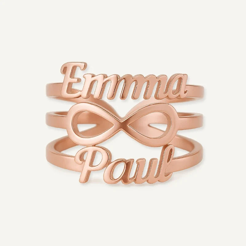 Unendlichkeit Ring mit 2 Namen