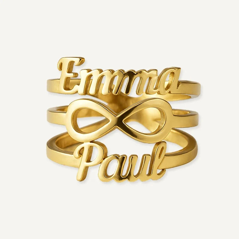 Unendlichkeit Ring mit 2 Namen