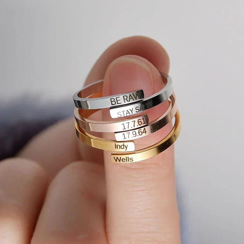 Schmaler Ring mit Gravur