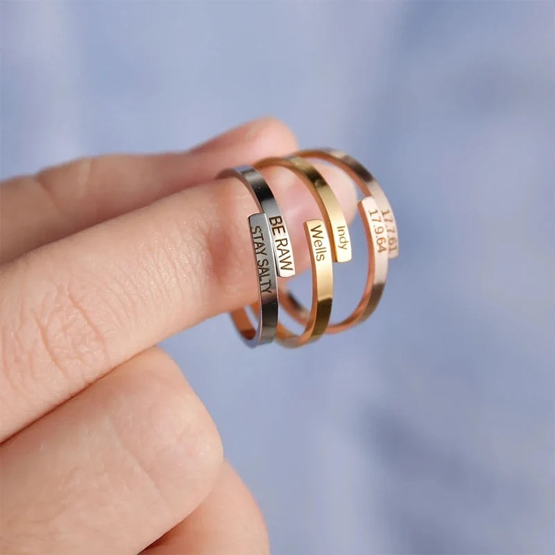 Schmaler Ring mit Gravur