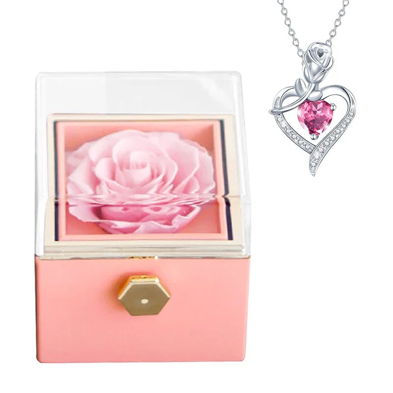 Schmuckset zum Valentinstag mit ewiger Rose