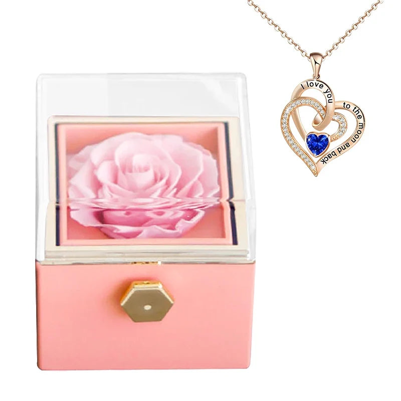 Schmuckset zum Valentinstag mit ewiger Rose