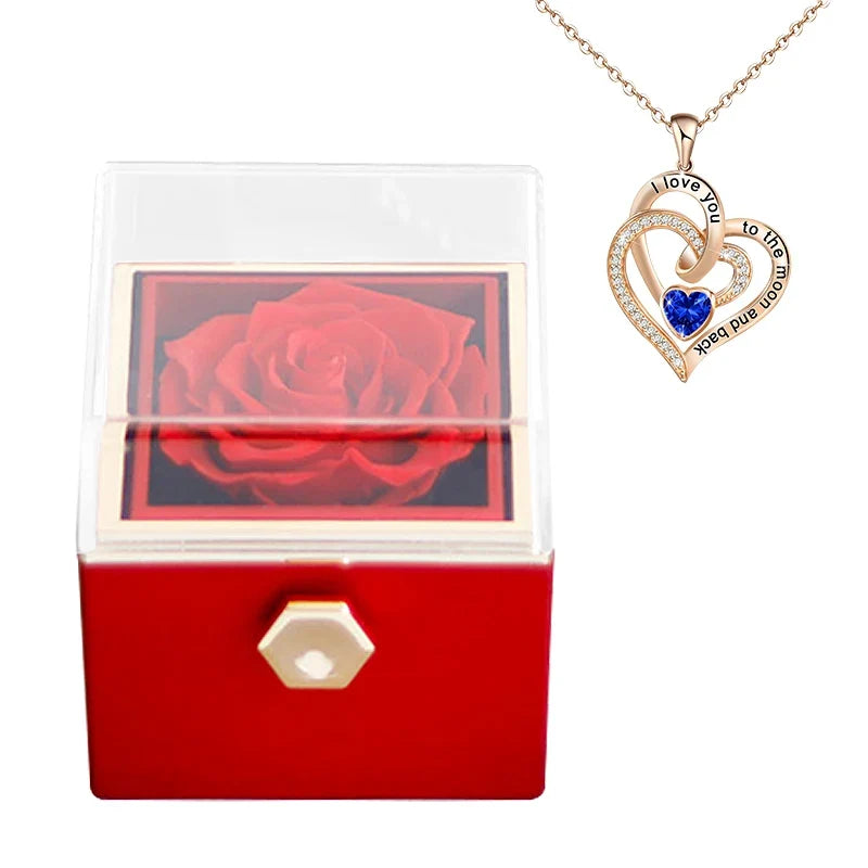 Schmuckset zum Valentinstag mit ewiger Rose