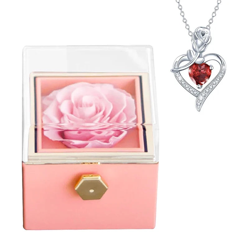 Schmuckset zum Valentinstag mit ewiger Rose