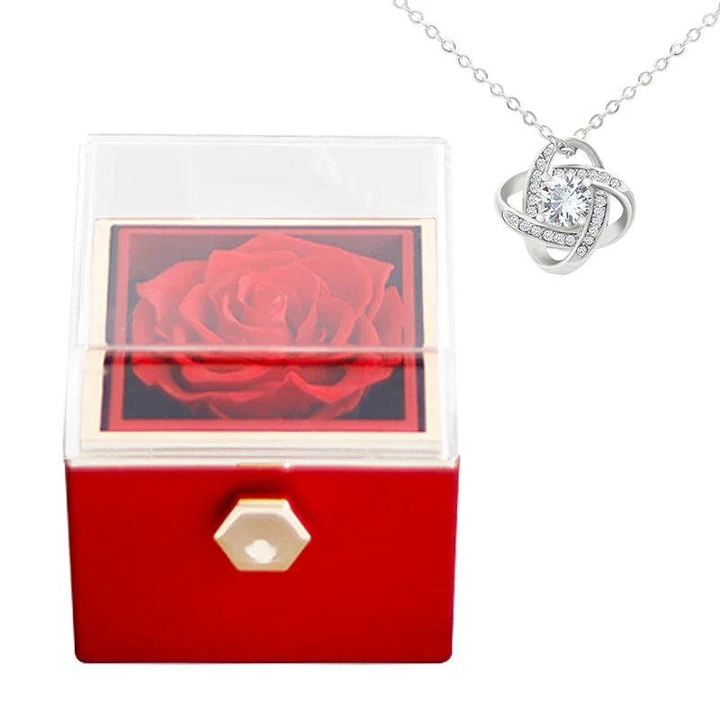 Schmuckset zum Valentinstag mit ewiger Rose