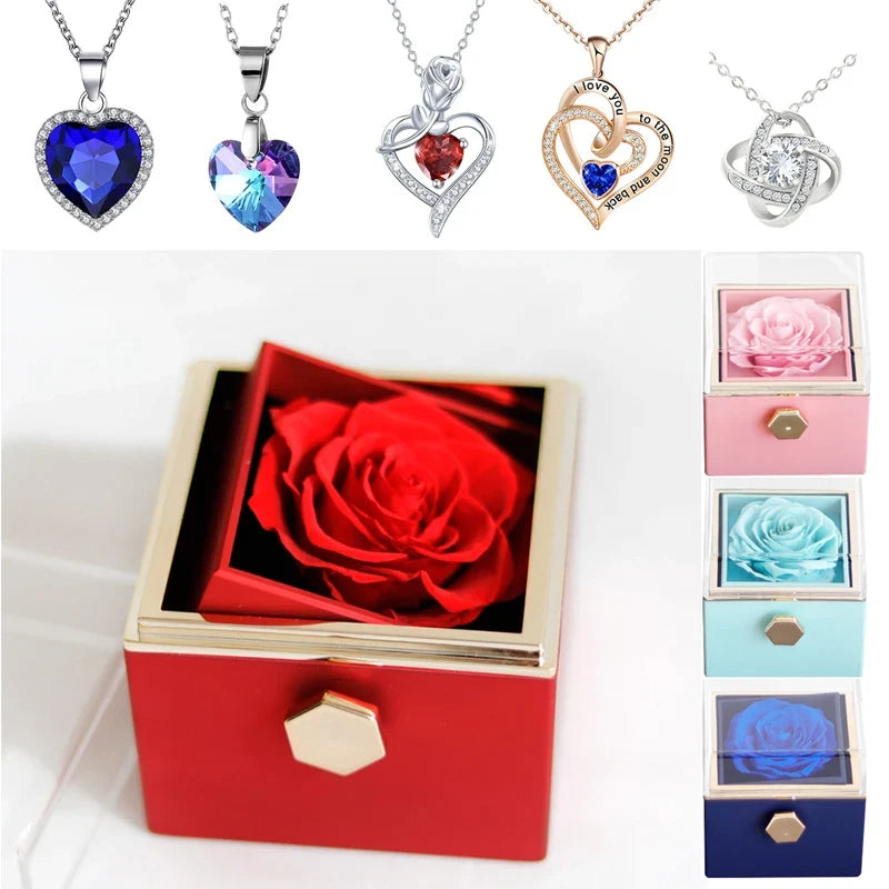 Schmuckset zum Valentinstag mit ewiger Rose