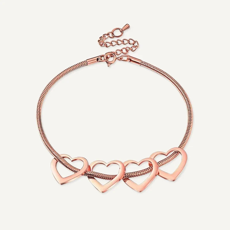 Armband mit Herzen und bis zu 6 Namen