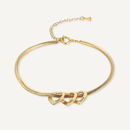 Armband mit Herzen und bis zu 6 Namen