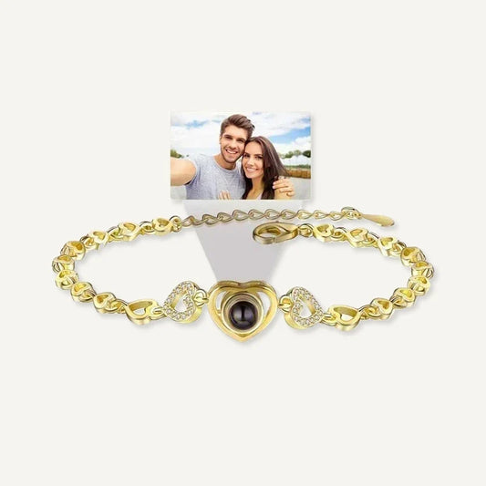 Fotoarmband mit Herz und Bildprojektion