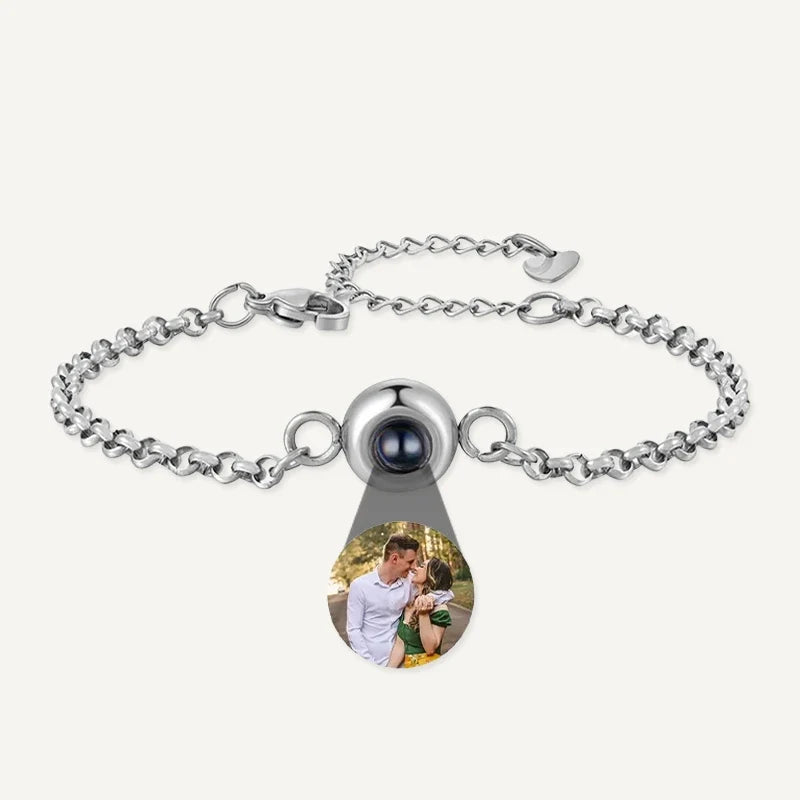 Schlichtes Fotoarmband mit Bild im Stein