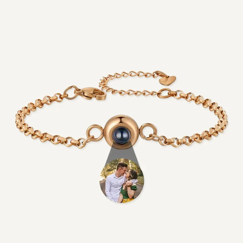 Schlichtes Fotoarmband mit Bild im Stein