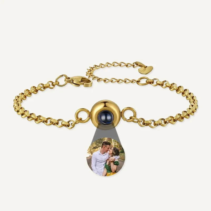 Schlichtes Fotoarmband mit Bild im Stein