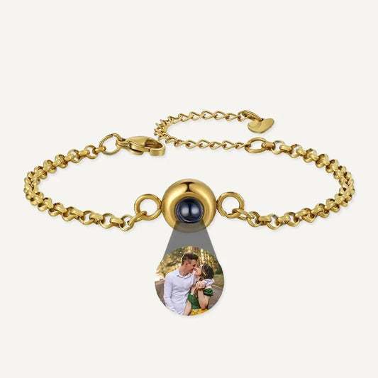 Schlichtes Fotoarmband mit Bild im Stein