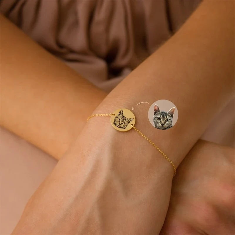 Fotoarmband mit graviertem Tierbild