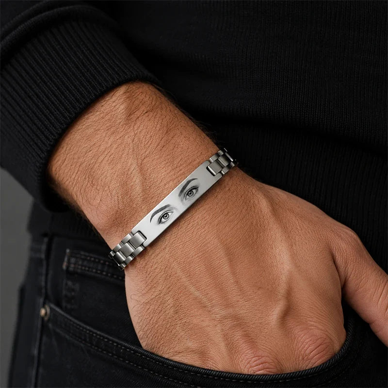 Herrenarmband mit Blickgravur