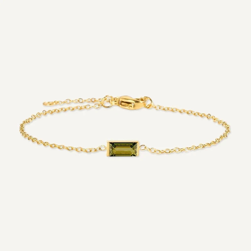 Geburtsstein Armband eckig