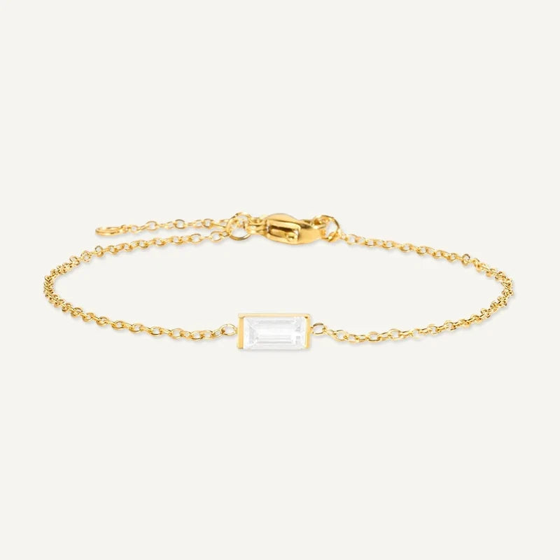 Geburtsstein Armband eckig