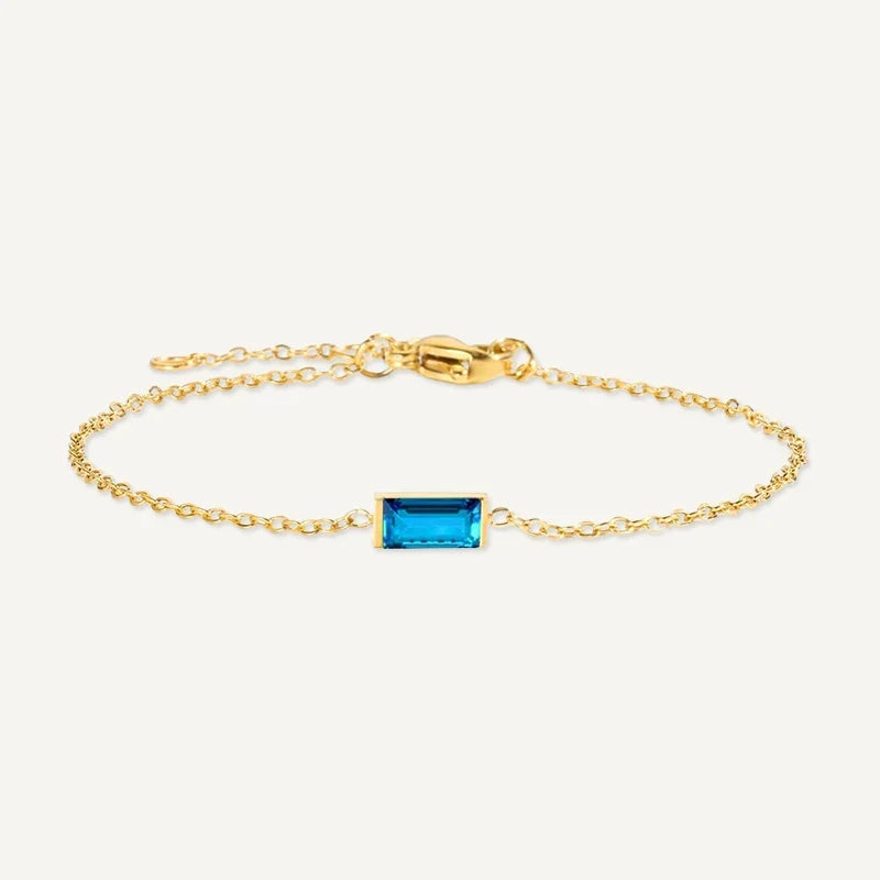 Geburtsstein Armband eckig