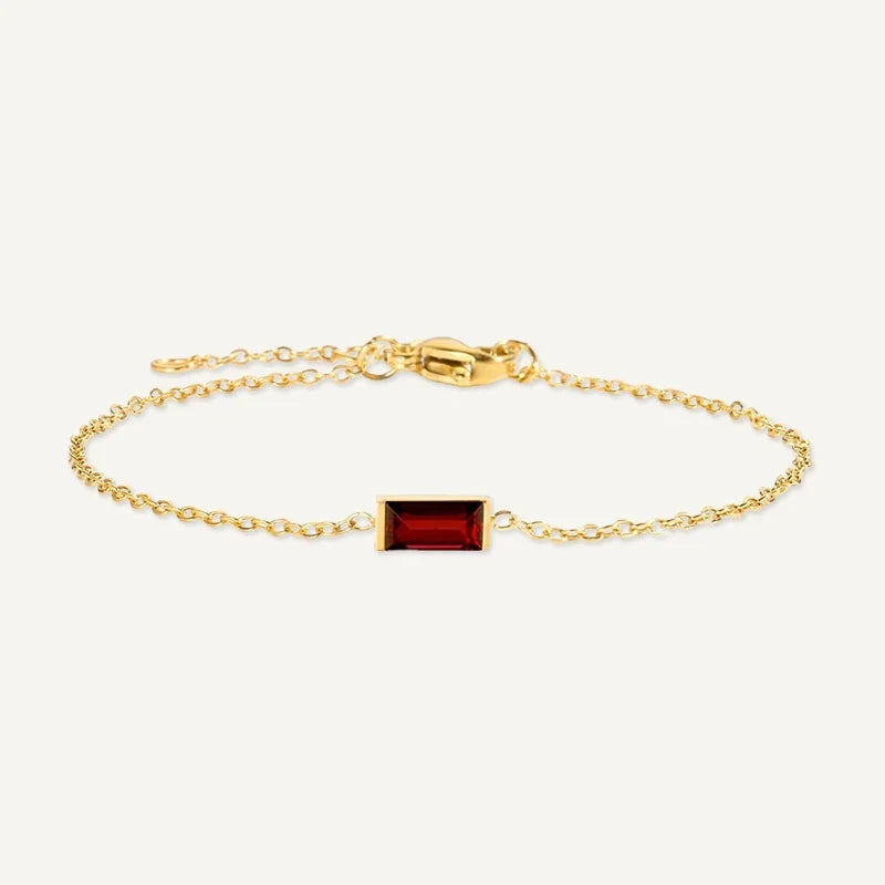 Geburtsstein Armband eckig
