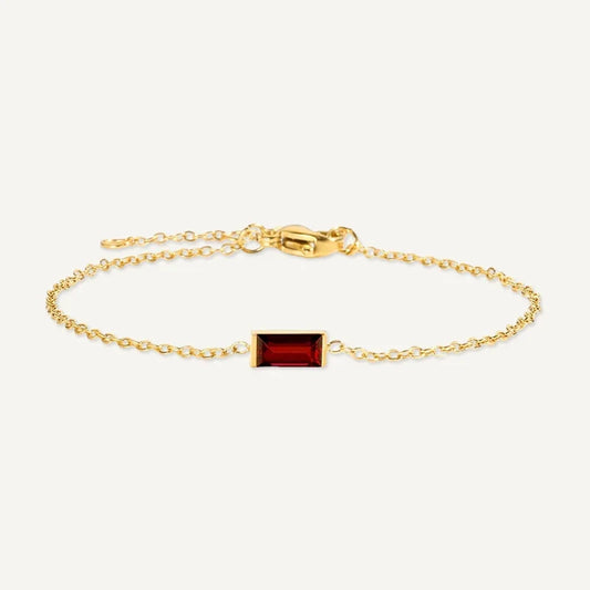 Geburtsstein Armband eckig