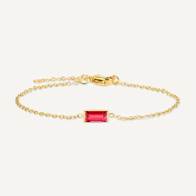 Geburtsstein Armband eckig
