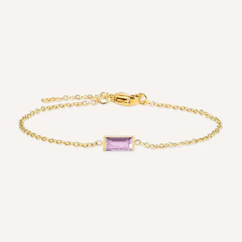 Geburtsstein Armband eckig