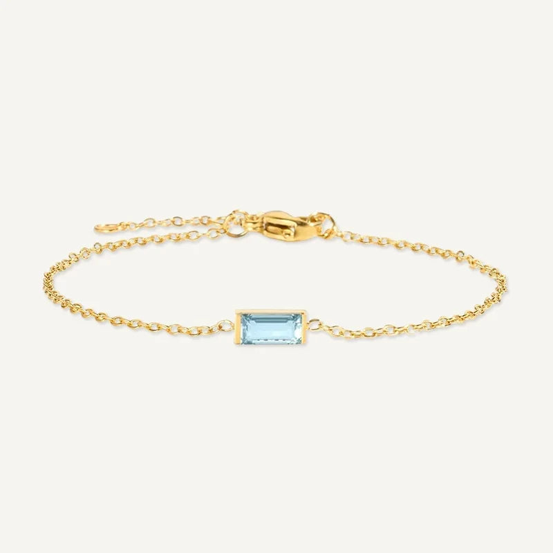 Geburtsstein Armband eckig