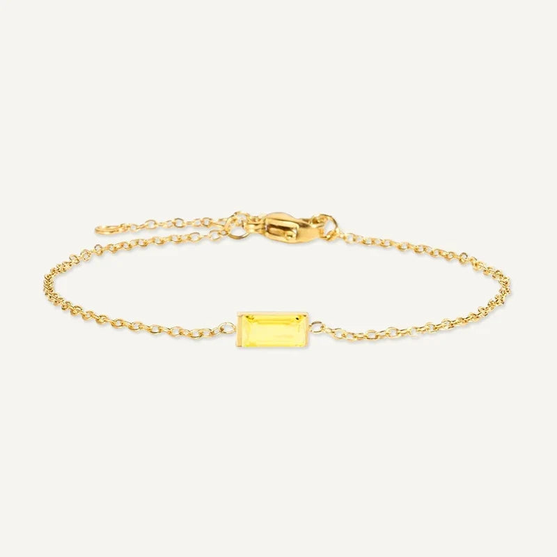 Geburtsstein Armband eckig