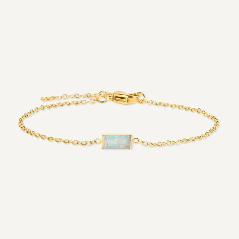 Geburtsstein Armband eckig