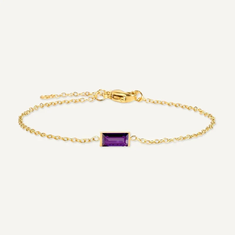 Geburtsstein Armband eckig