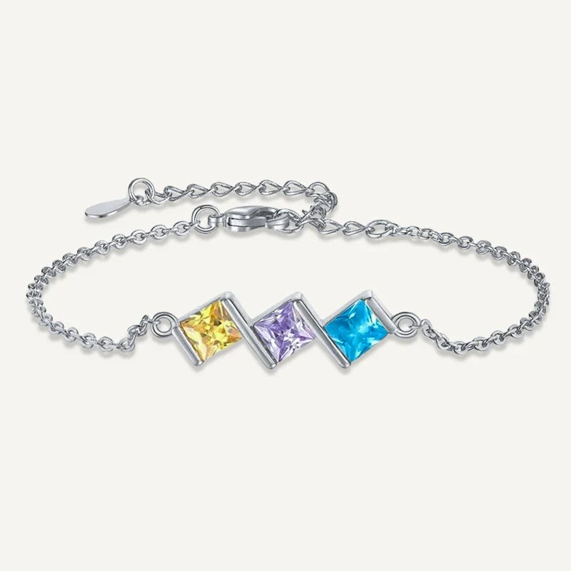 Geburtsstein Armband quadratisch