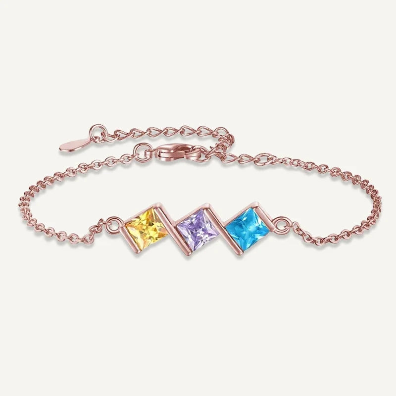 Geburtsstein Armband quadratisch
