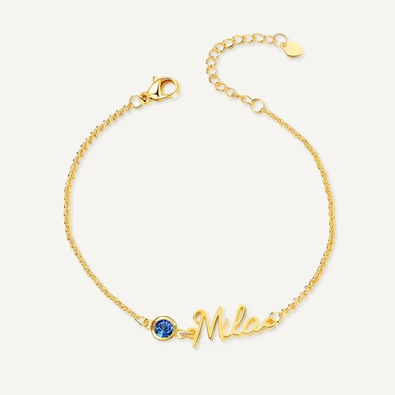 Geburtsstein Armband mit Namen