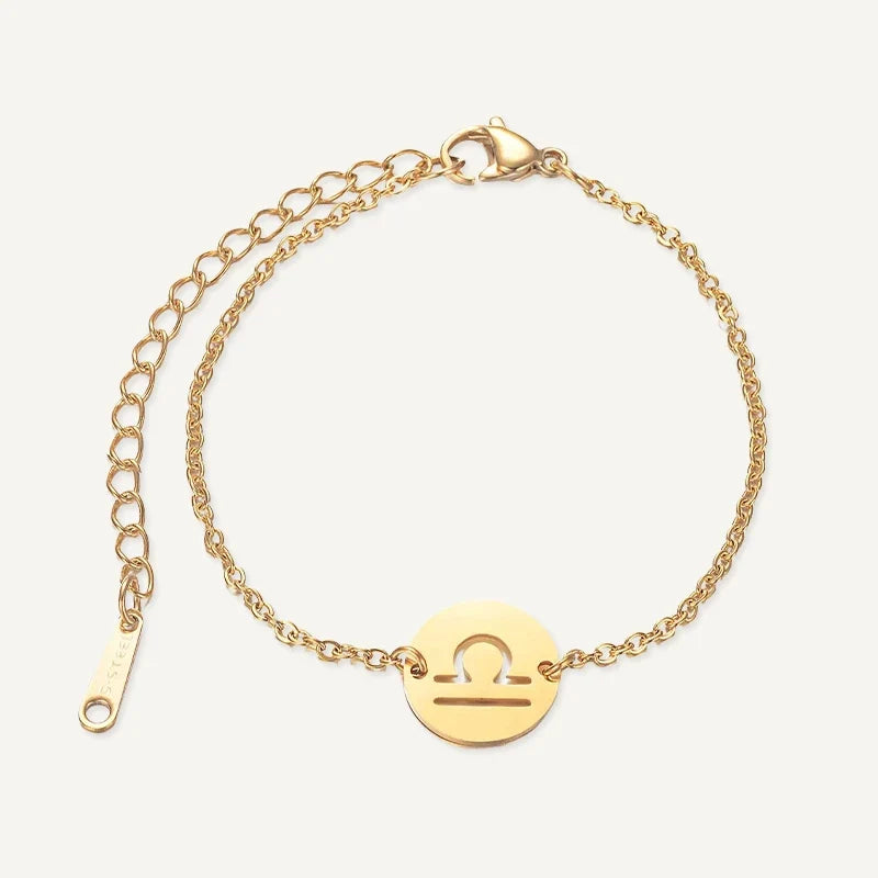 Sternzeichen Armband vergoldet mit Gravur