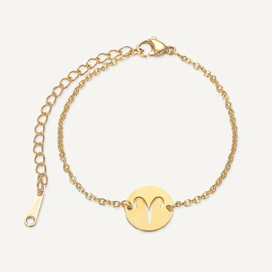 Sternzeichen Armband vergoldet mit Gravur