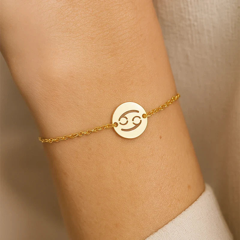 Sternzeichen Armband vergoldet mit Gravur
