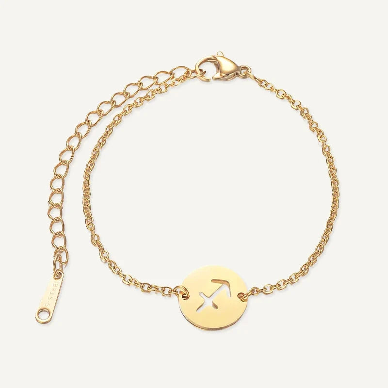 Sternzeichen Armband vergoldet mit Gravur