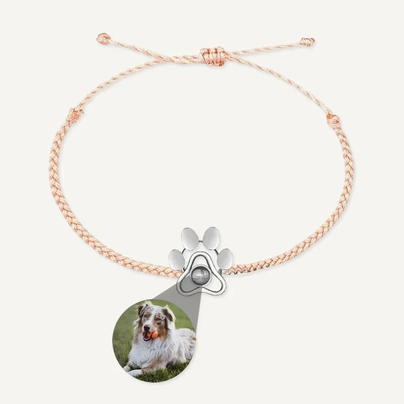 Geflochtenes Fotoarmband mit Hundepfote