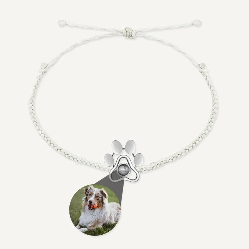 Geflochtenes Fotoarmband mit Hundepfote