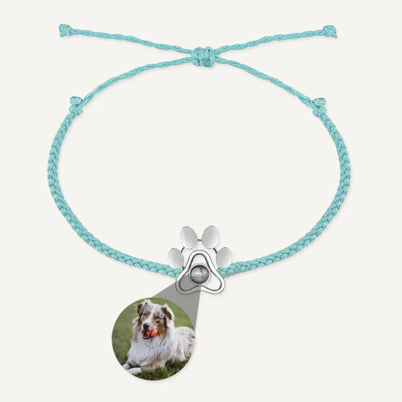 Geflochtenes Fotoarmband mit Hundepfote