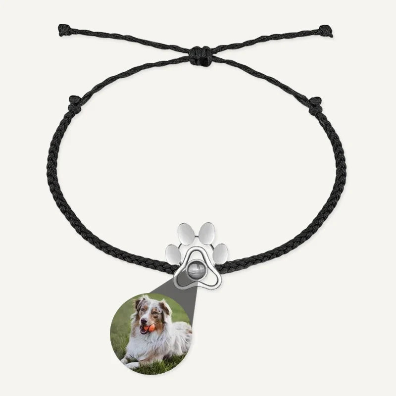Geflochtenes Fotoarmband mit Hundepfote