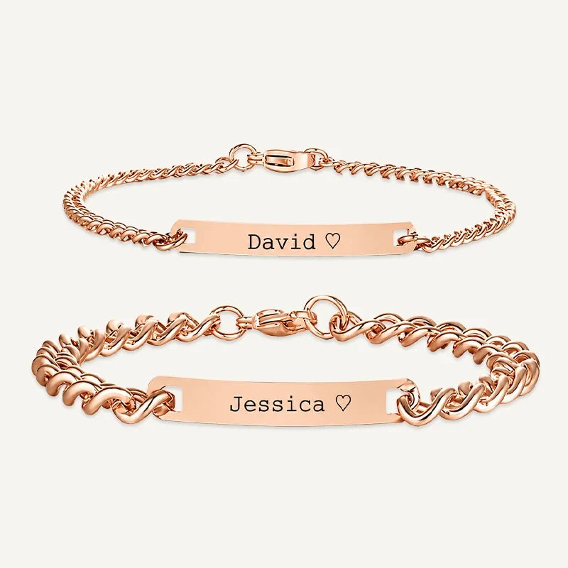 Partnerarmbänder mit ewiger Rose im Geschenkset