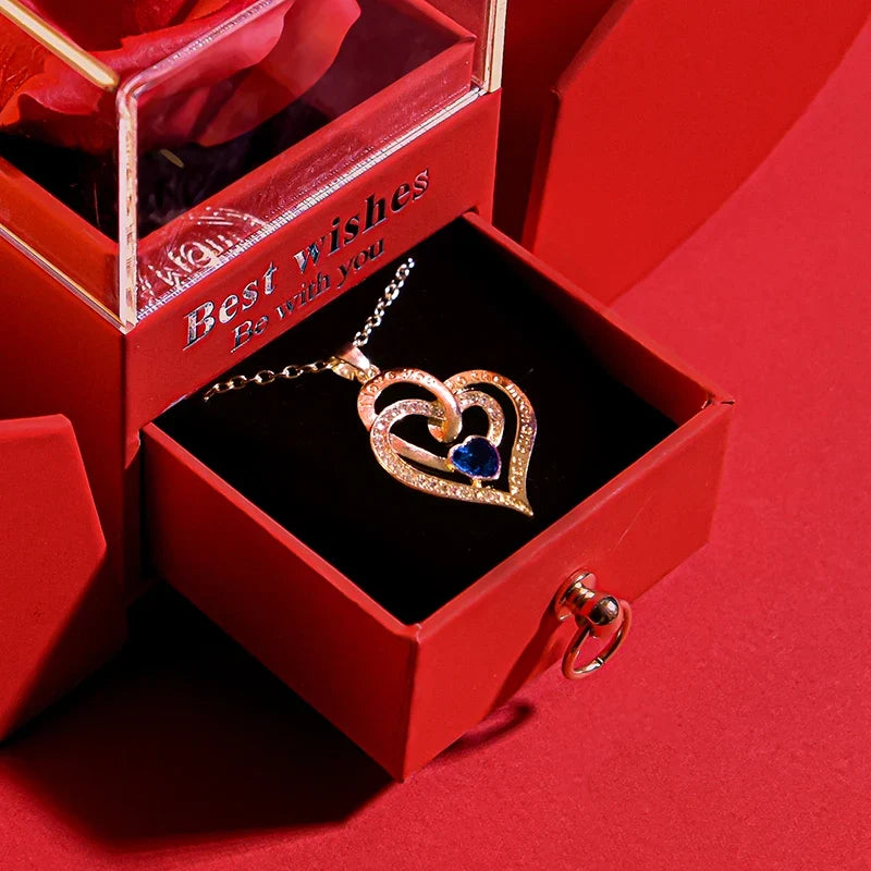 Geschenkset mit ewiger Rose und Schmuck